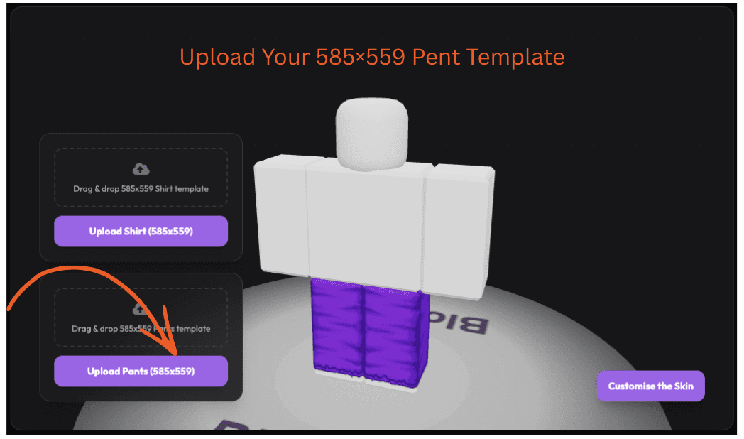 Uploading Pants Template to Roblox 3D Previewer
